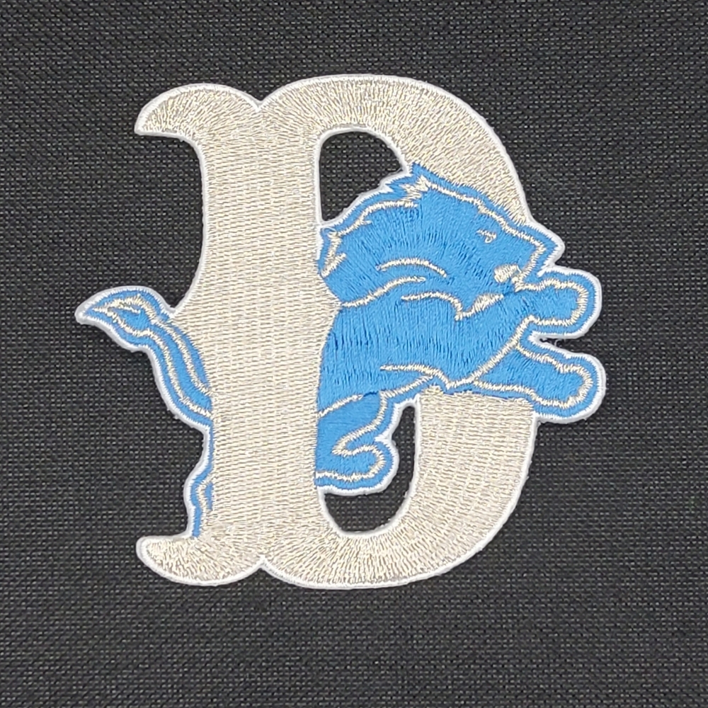 Detroit Lions Embroided w/ Metallic Thread Iron-on Patch
